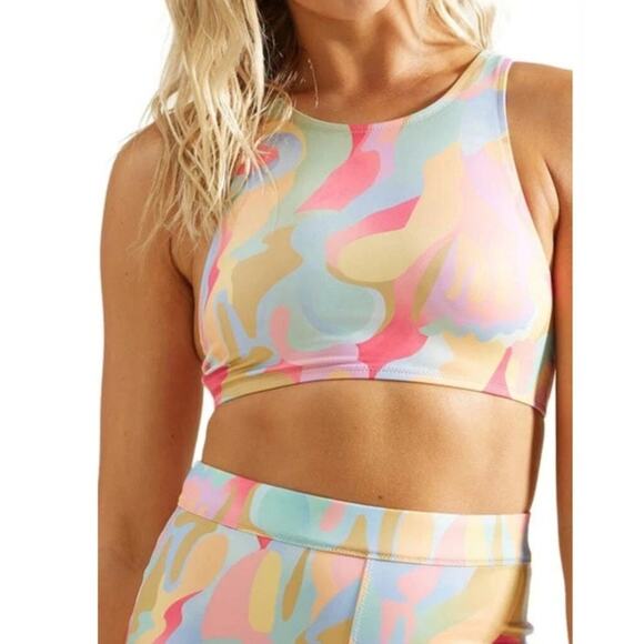 Billabong High Neck Floral Print Bikini Top Size XL - Picture 1 of 9